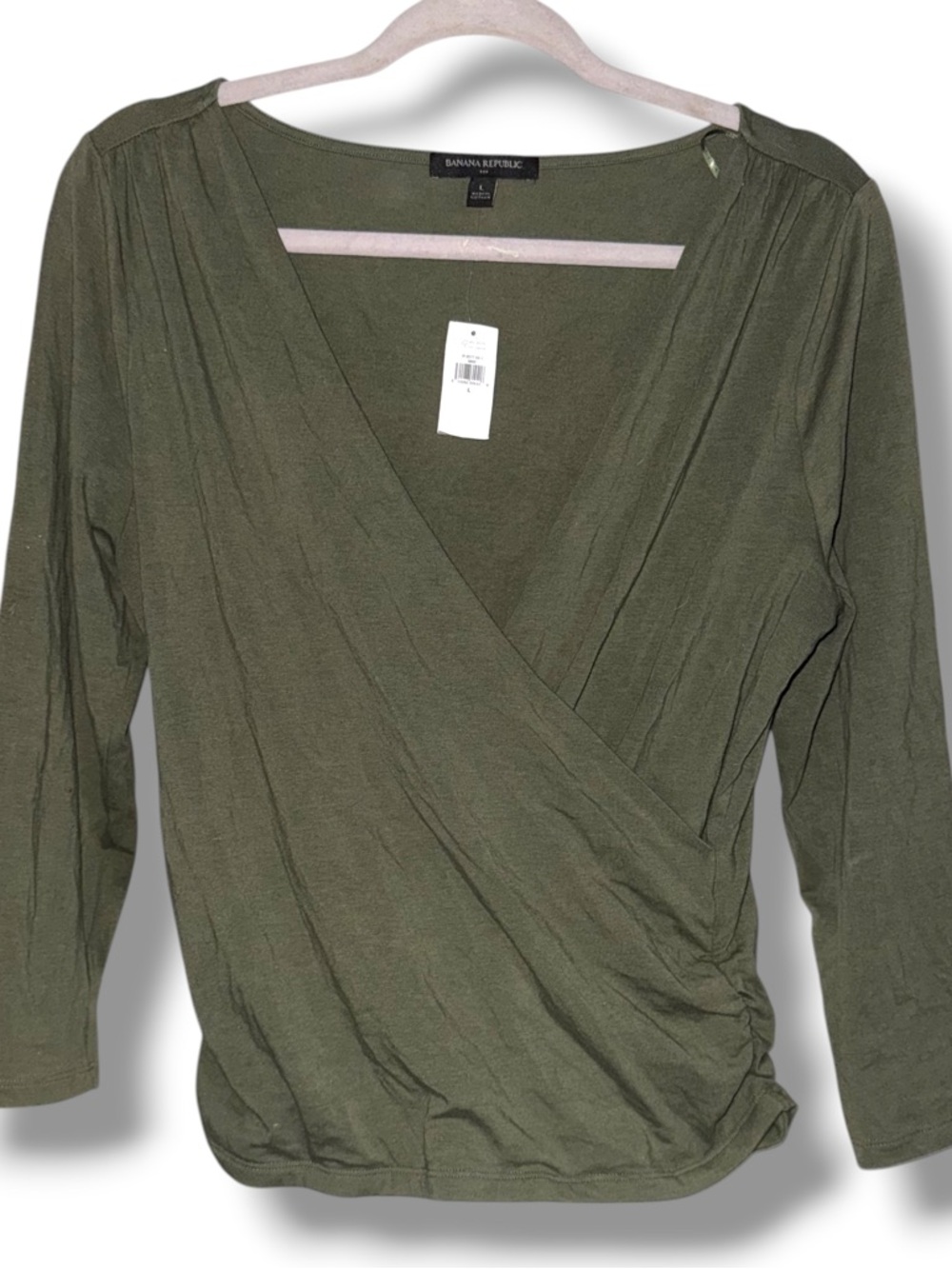 Banana Republic olive surplice top